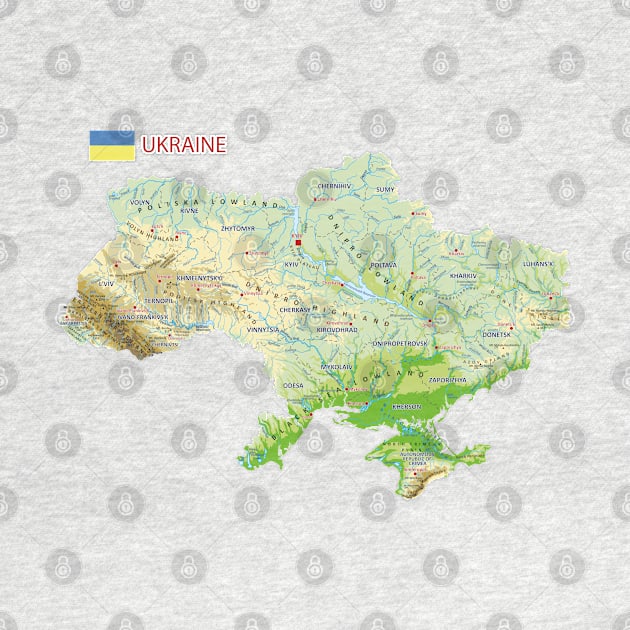 Geographic map of Ukraine by AliJun